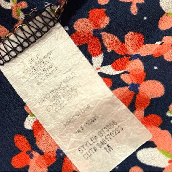 Papermoon Stitch Fix Floral Satin Lace Lightweight Cap Sleeve Top Shirt Size M - Picture 5 of 6